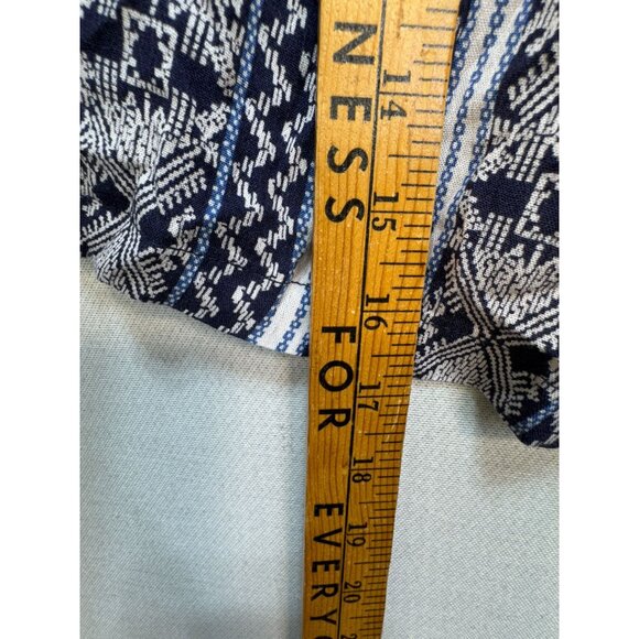 NWT Knox Rose Striped Mid-Rise Boho Shorts Women XXL Blue White Striped Smocked - Picture 7 of 12